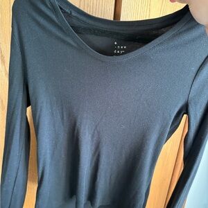 A New Day Women's Classic Black Long Sleeve Tee